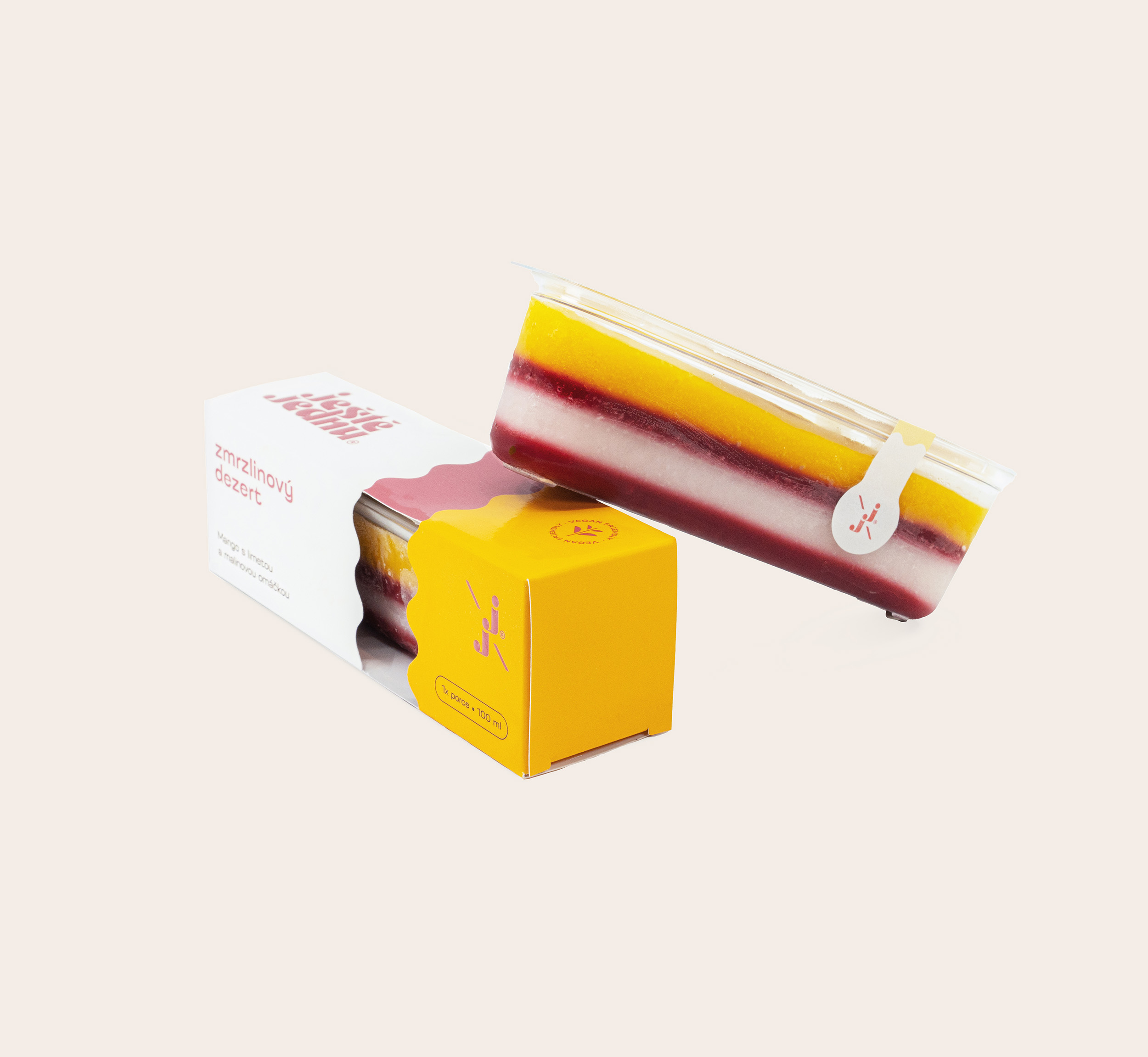 Mango, limeta, malinová omáčka